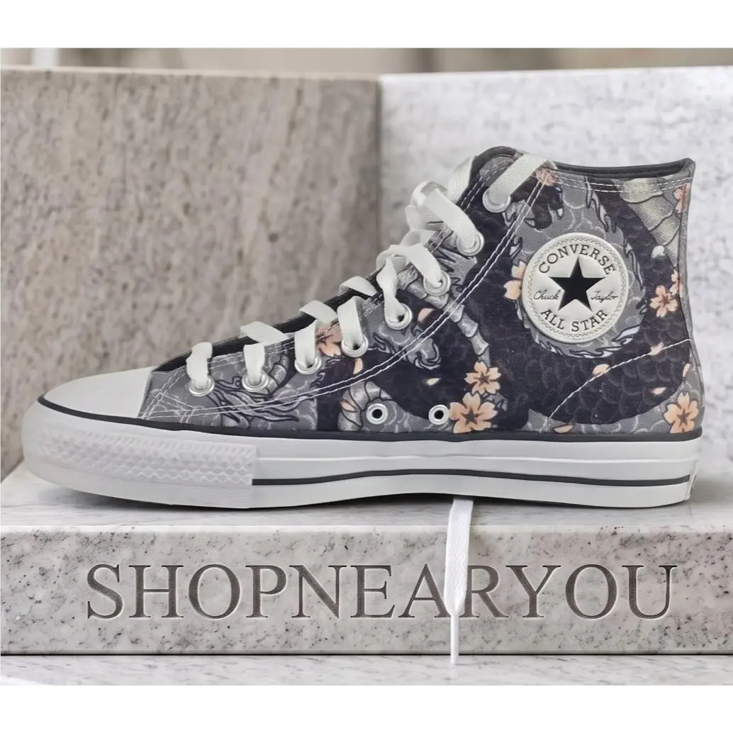Converse Chuck Taylor All Star Pro High Tattoo Art A04134C Gray Men`s 8 Kicks