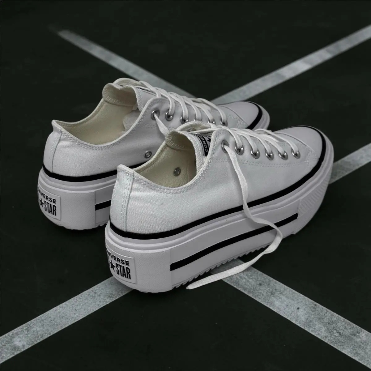 Converse Women Chuck Taylor All Star Double Stack Platform Low Top Sneakers 8.5