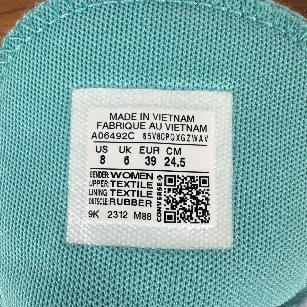 Converse shoes - Chuck Taylor - Chuck Taylor - A06492C - Teal (UPC: 194434655551) 8