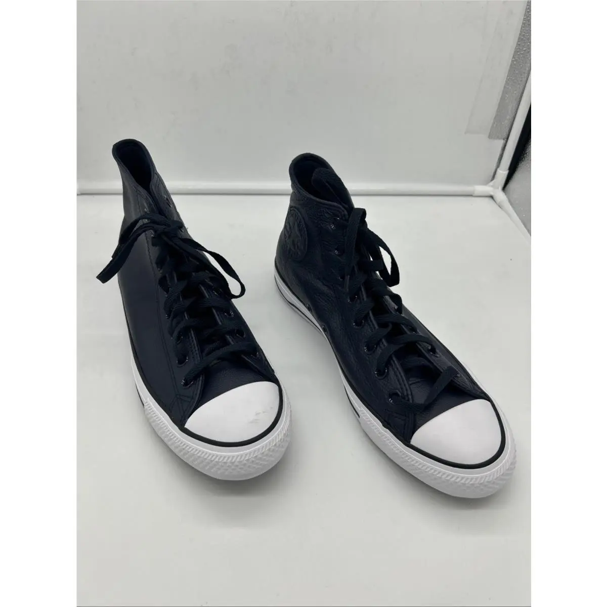 Converse A13276C CT Gingham Leather Lace Up Sneakers Navy Men`s 11.5 Womens 13.5