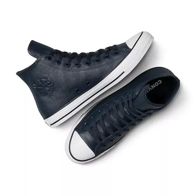 Converse Chuck Taylor Hi Navy Leather Sneakers A13276C Mens 9 Wmn 11