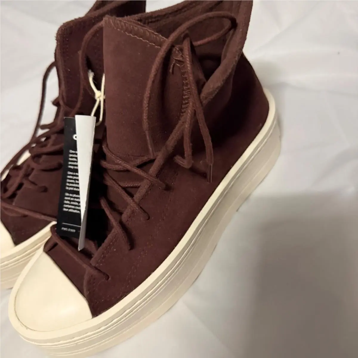 Converse Womens Modern Star Lift Hi Suede Platform Sneaker 7.5 Dark Root A06783C