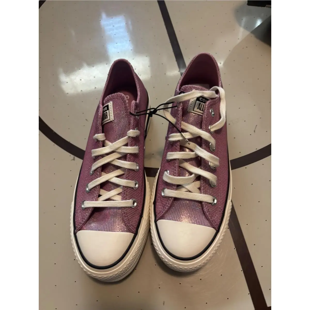Converse Chuck Taylor All Star Lift Shine Pink Platform Sneakers Womens 8.5