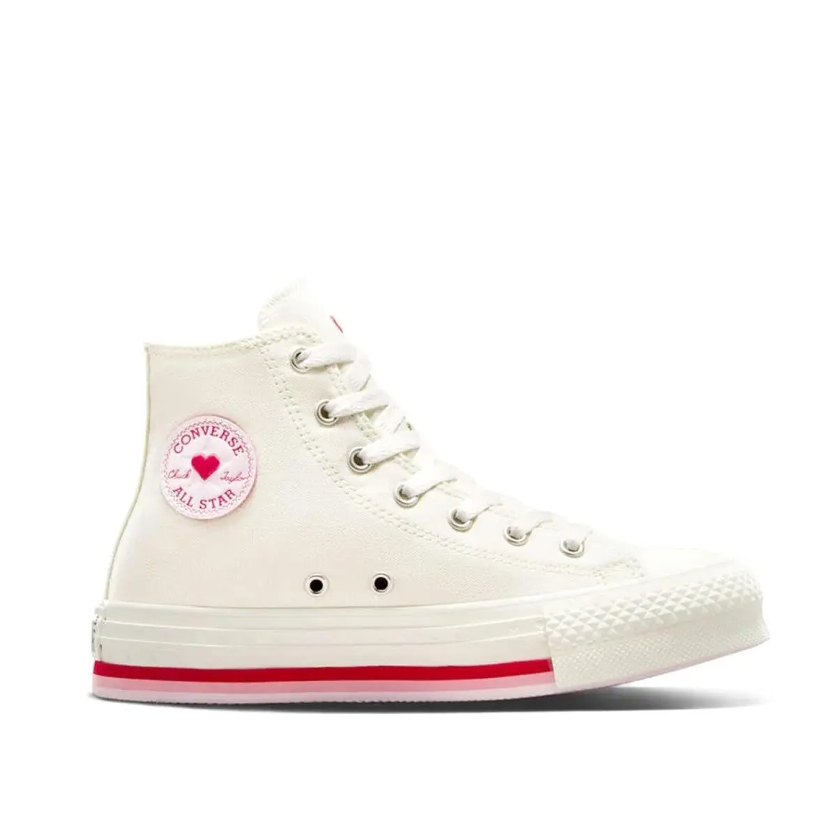 Converse Unisex Chuck Taylor All Star Eva Lift Kid Sneaker White/red 3.5