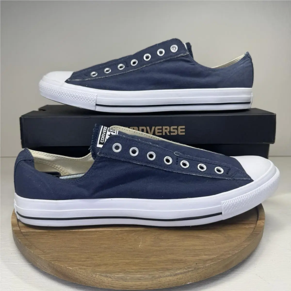 Converse Shoes Slip Ons No Laces Navy Blue 1T156 Mens Size 15