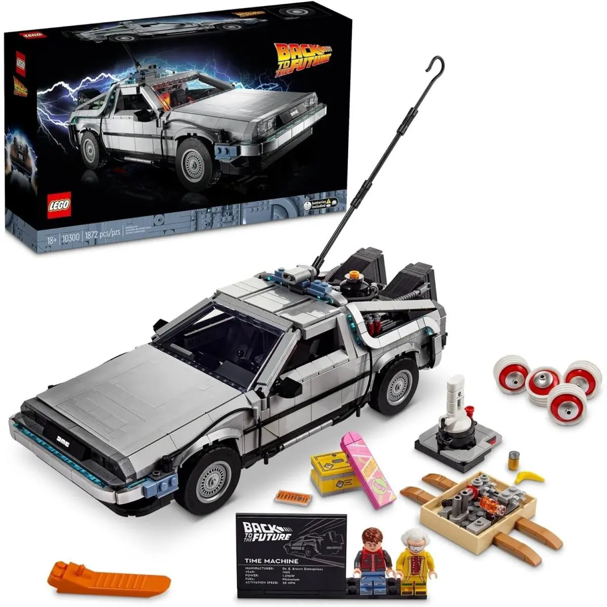 Icons Back to The Future 10300 Delorean Model Kit - 1872 Piece Building Set