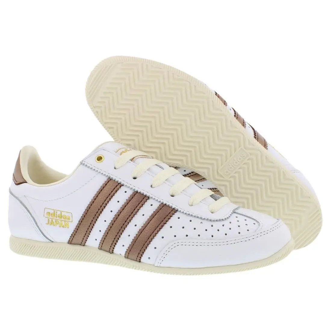 Adidas Japan Leather Womens Shoes - Footwear White/Preloved Brown/Cream White, Main: White