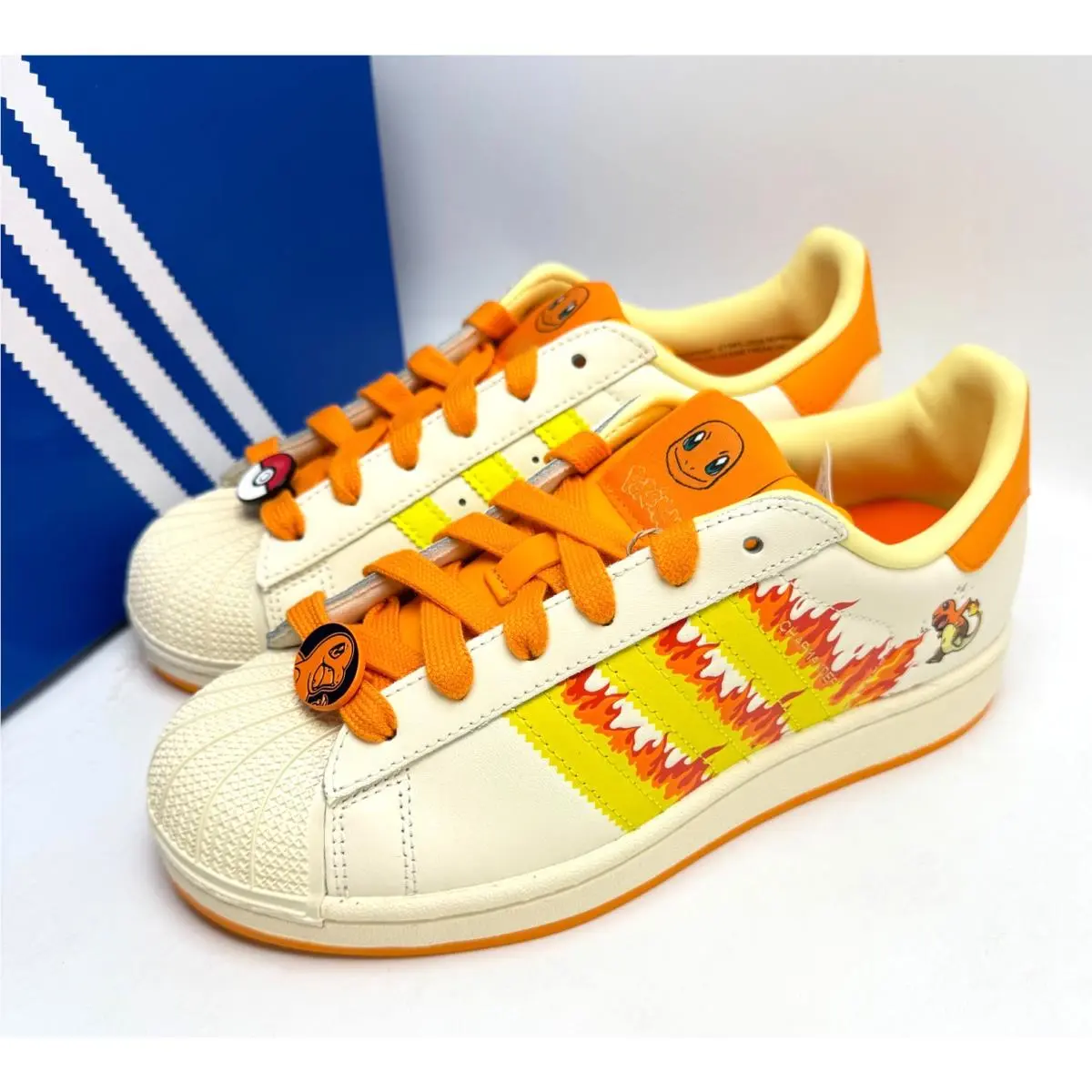 Adidas shoes - adidas Superstar II J - Superstar - White / Yellow / Orange 7