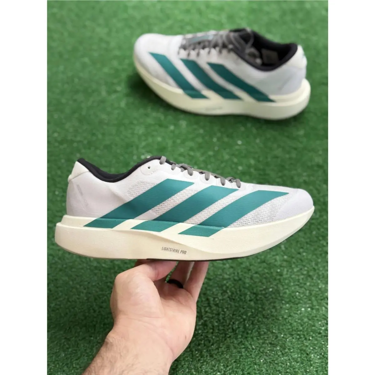 Adidas shoes - Adizero Evo SL White Pure Teal - JS4487 - White 4