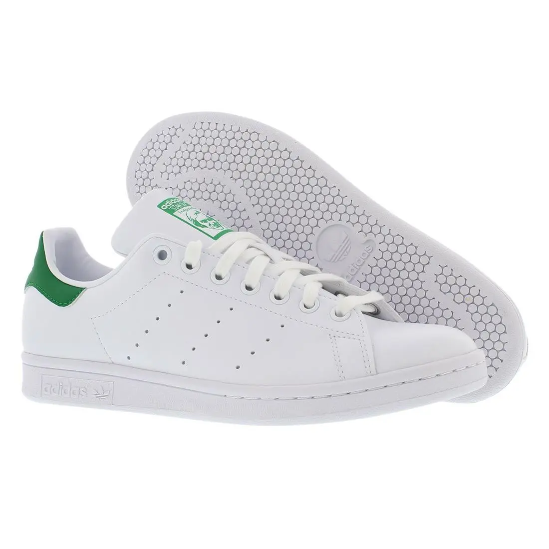Adidas shoes - Cloud White/Green/Cloud White, Main: White 4