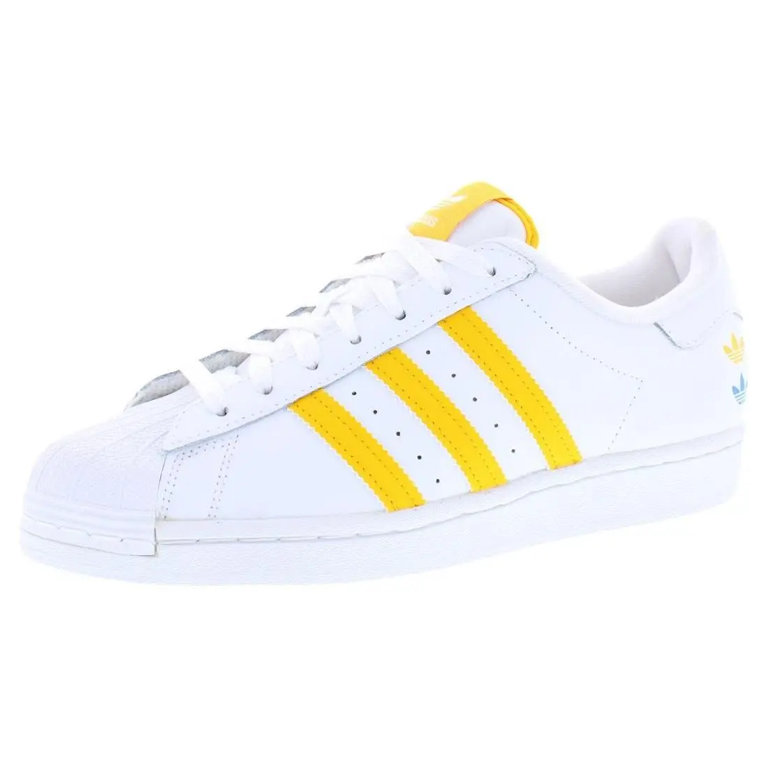 Adidas shoes - Cloud White/Gold/Blue, Main: White 4