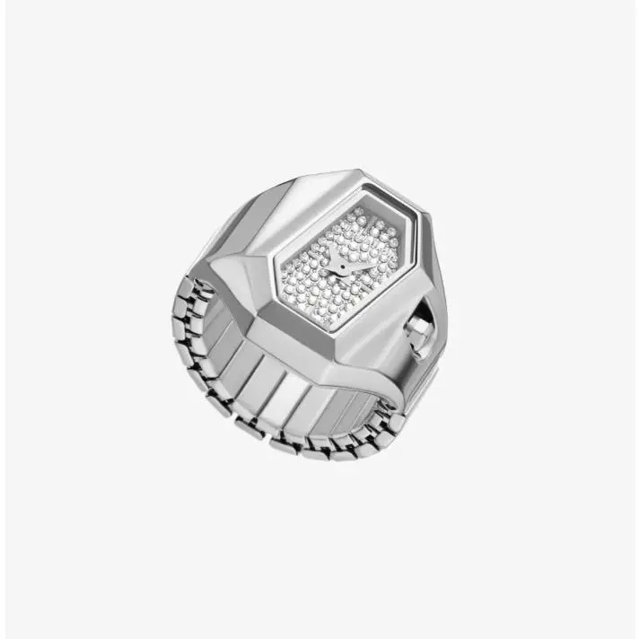 Michael Kors Suri Geometric Silver-tone Ring Women`s Watch MK7642