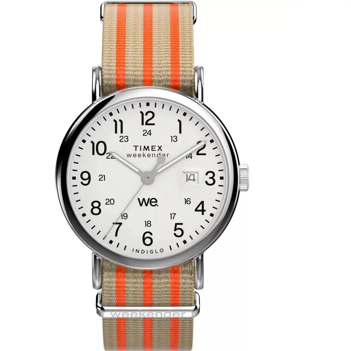 Timex Weekender TW2Y08900VQ Men`s 40mm Quartz White Dial Fabric Strap Watch