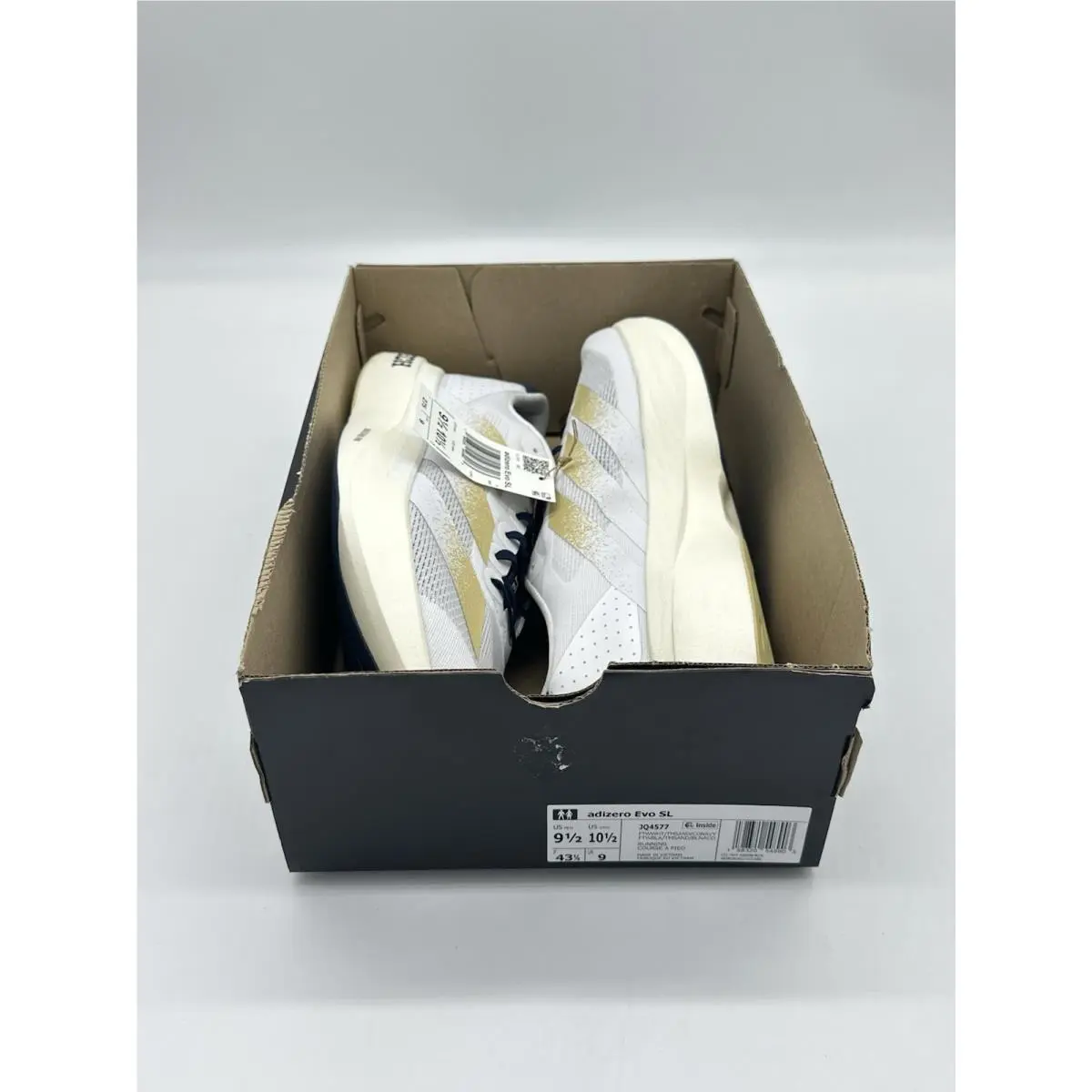 Adidas shoes - adidas Adizero Evo SL - Adizero Evo - JQ4577 - White Gold Navy Blue (UPC: 198320548903) 5