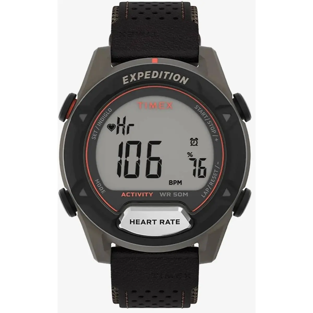 Timex TW4B27100JT Men`s Rugged Digital 43mm Brown Leather Strap Watch