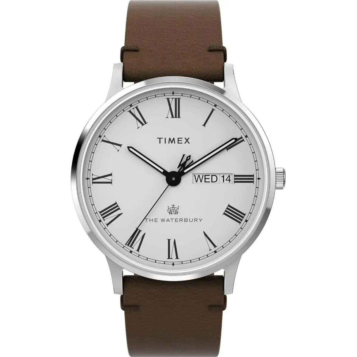 Waterbury Classic TW2Y51900VQ Men`s 40mm Quartz White Dial Leather Watch by Timex