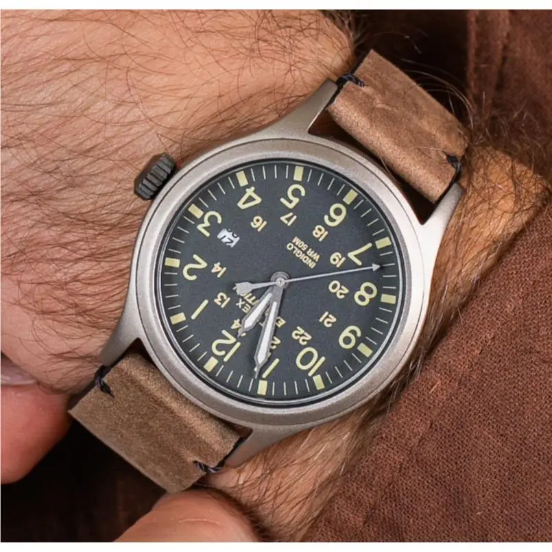 Expedition Scout 40mm Grey Dial Brown Leather Men`s Watch TW4B01700 by Timex