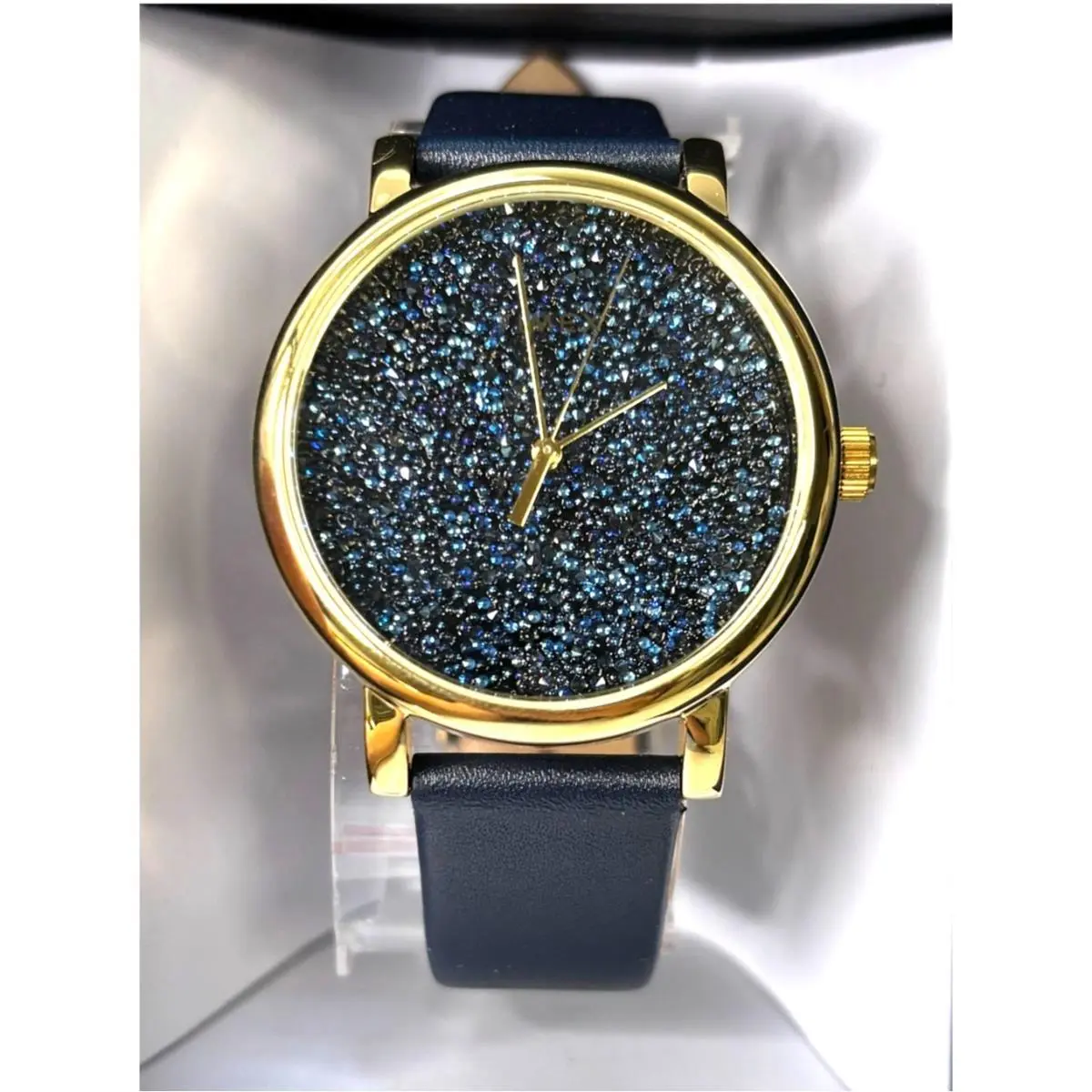 Timex Crystal Opulence Womens Watch Navy Blue Swarovski Crystals TW2R98100