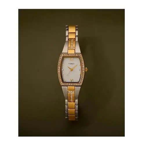Timex Main Street 22mm Two-tone Silver Dial Bracelet Women`s Watch TW2W95800
