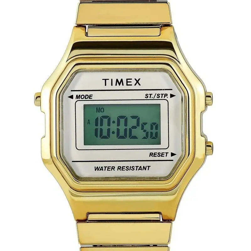 Timex Digital Mini Ladies 27mm Digital Yellow Gold Expansion Watch TW2T48000