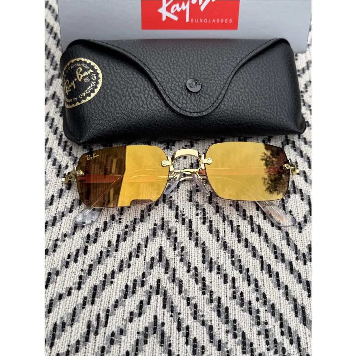 Ray-ban RB3928 Gold / Brown Mirror Gold Gradient Lens 54mm Sunglasses