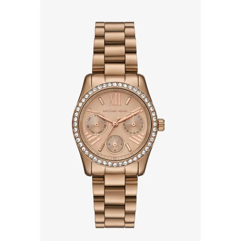Michael Kors Lexington Beige Gold Round 38MM Women`s Watch MK7631
