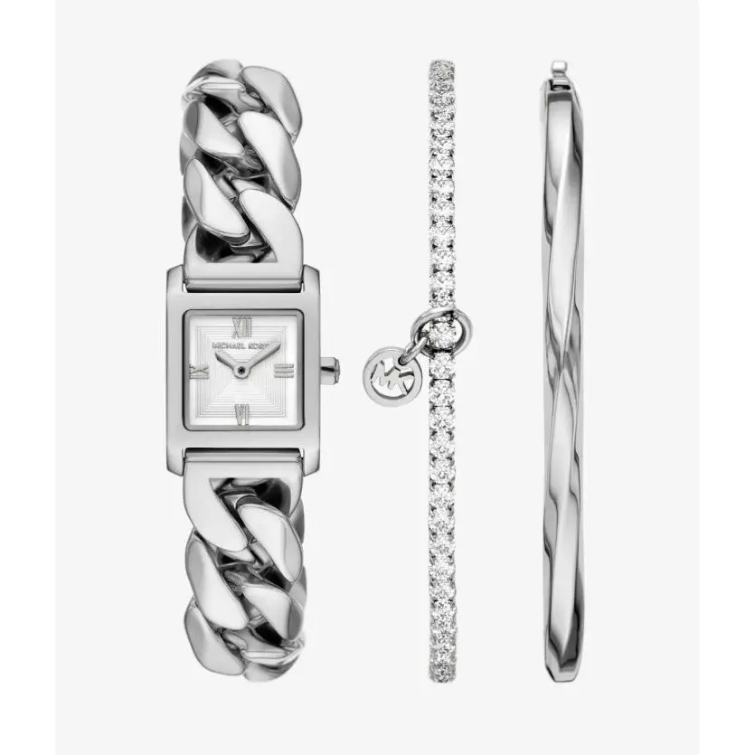 Michael Kors Georgie Silver-tone Women`s Jewelry Set and Watch MK7657SET
