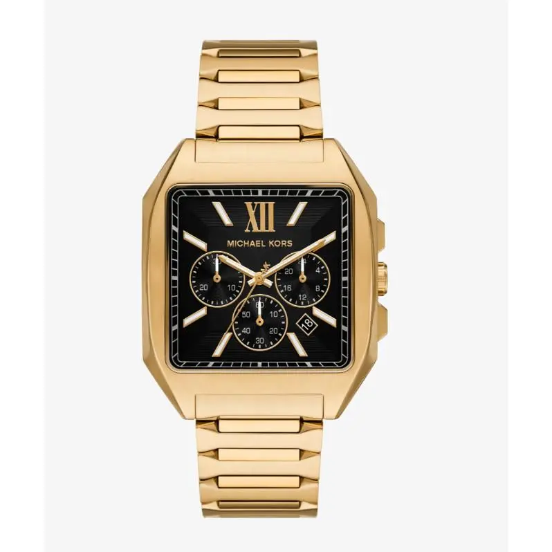 Michael Kors Hayes Oversized Gold-tone 40mm Square Sport Men`s Watch MK9281