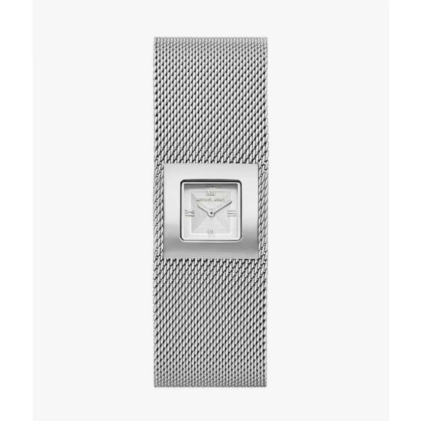 Michael Kors Darrington Silver Square 22MM Women`s Watch MK7627