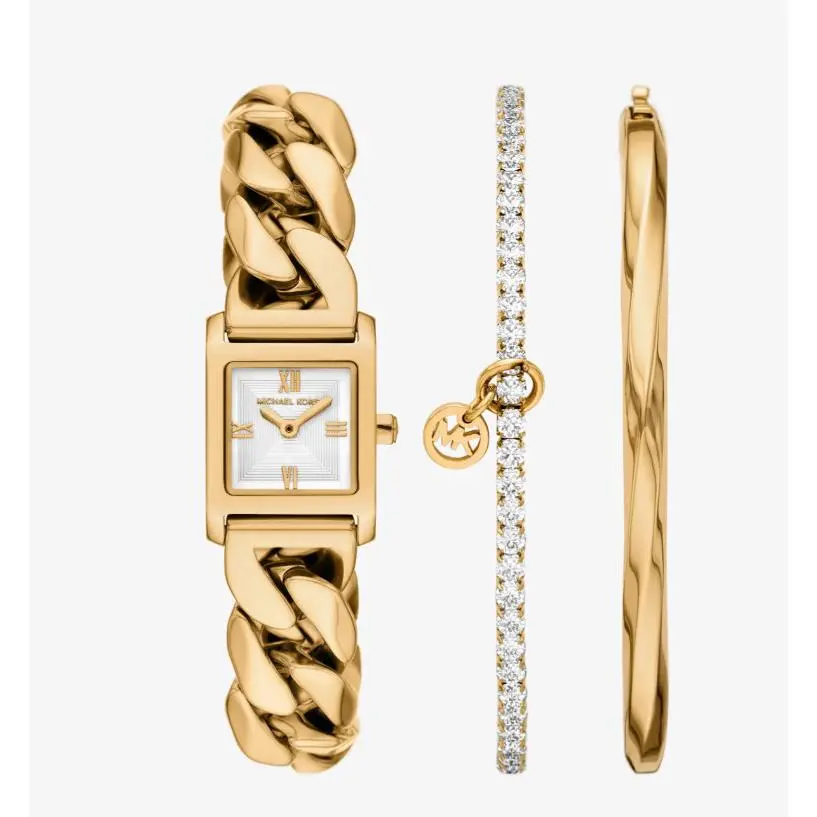 Michael Kors Georgie Gold-tone Women`s Jewelry Set and Watch MK7655SET