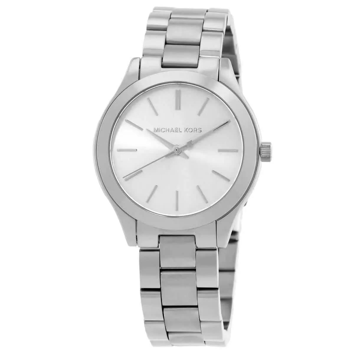Michael Kors MK7563SET Slim Runway Silver-tone Dial 32 mm Women`s Watch - Silver-tone, Dial: Silver-tone, Band: Silver-tone