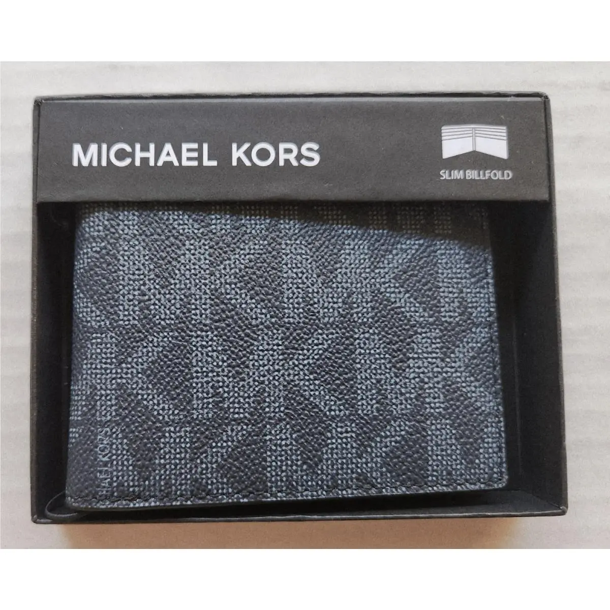 Michael Kors Jet Set Men`s Admiral Blue Cooper Logo Slim Billfold Wallet