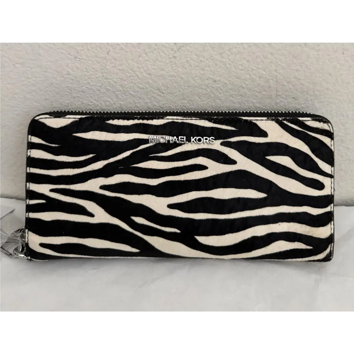 Michael Kors Jet Set Travel Zebra Print Calf Hair Continental Wallet