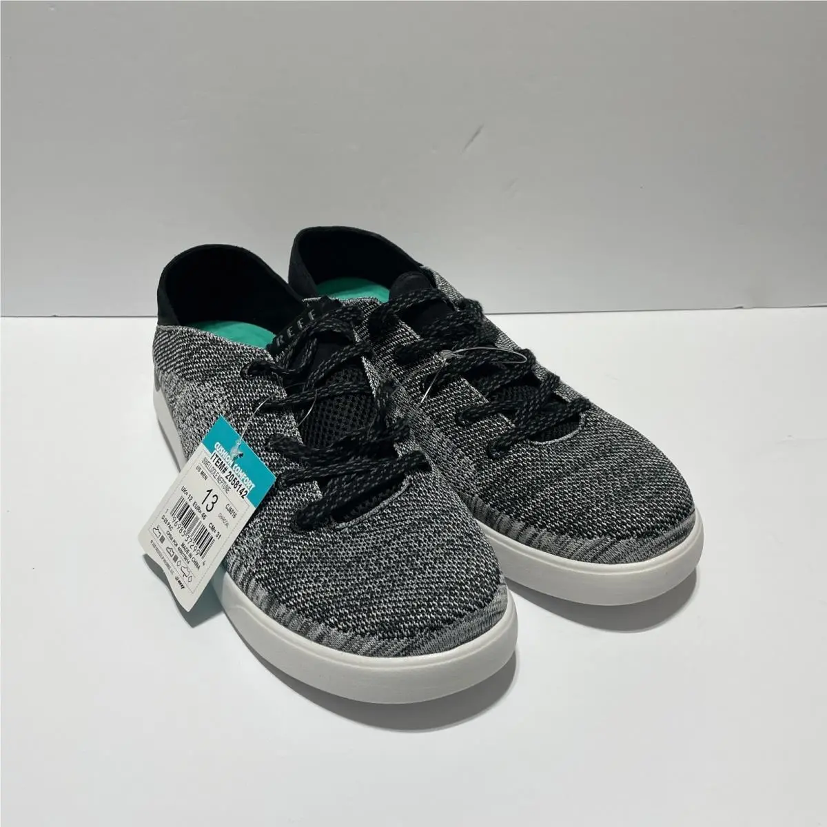 Reef Swellsole Neptune Mens Charcoal Grey Knit Sneakers Size 13