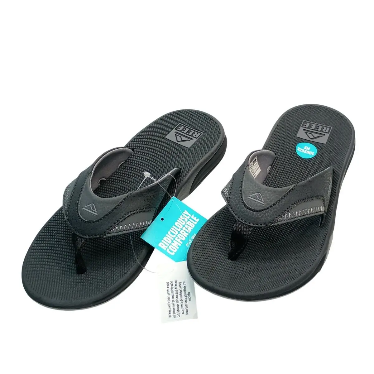 Cushion Fanning Flip Flops Men Size 9 Black Synthetic CJ8926 by Reef
