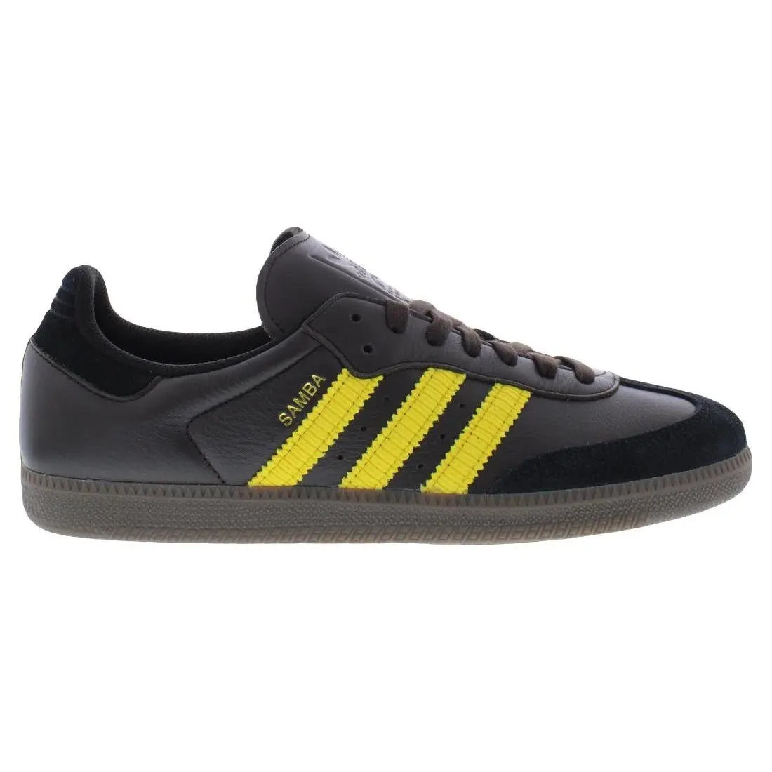 Adidas Samba Leather Mens Shoes Size 10 Color: Aurora Coffee/eqt Yellow/gum 5