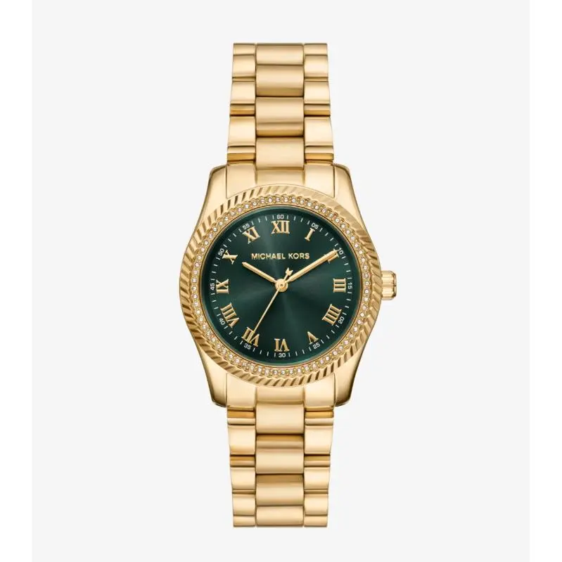 Michael Kors Lexington Gold/green 33mm Women`s Watch MK7622