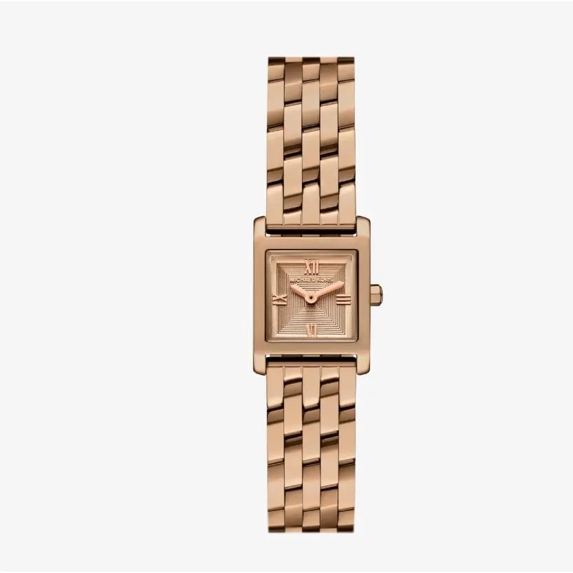 Michael Kors Georgie Beige Gold Square 19MM Women`s Watch MK7630