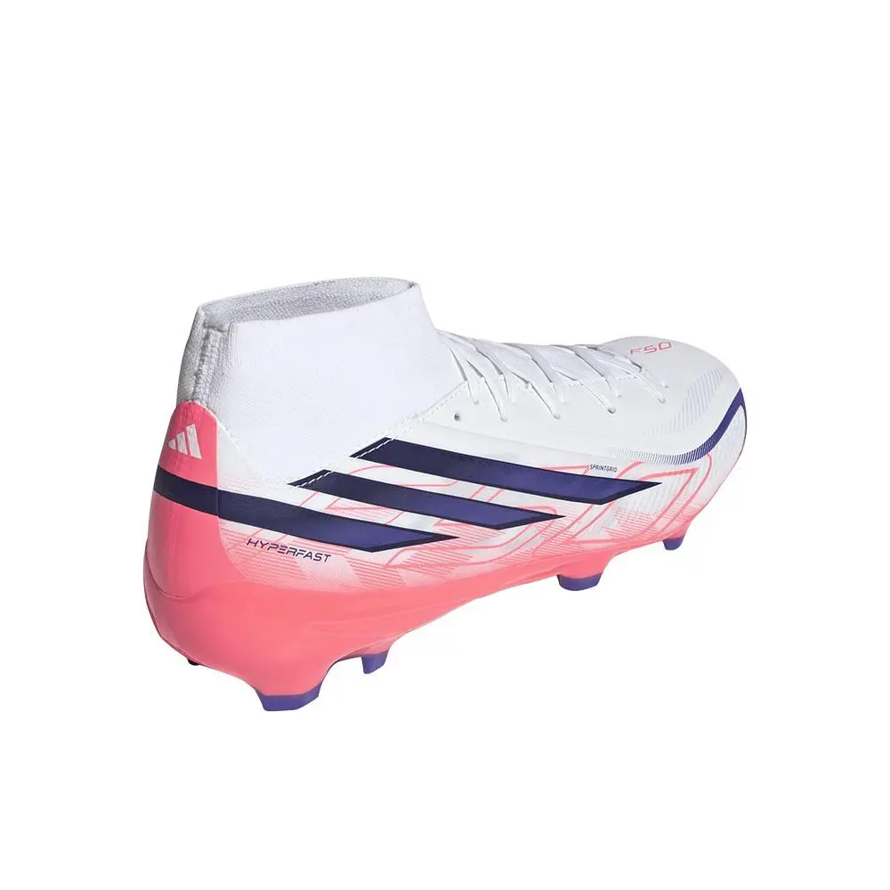 Adidas shoes - adidas F50 Hyperfast League Mid Firm Ground Soccer Cleats - SB1158-IH7090 - White (UPC: 198328192139) 4