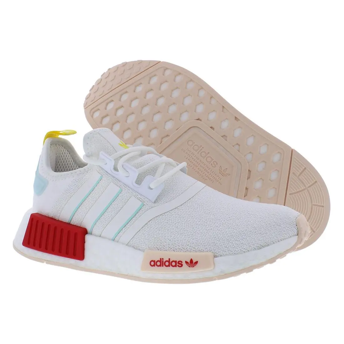 Adidas Nmd R1 Womens Shoes Size 9 Color: Cloud White/almost Blue/vivid Red