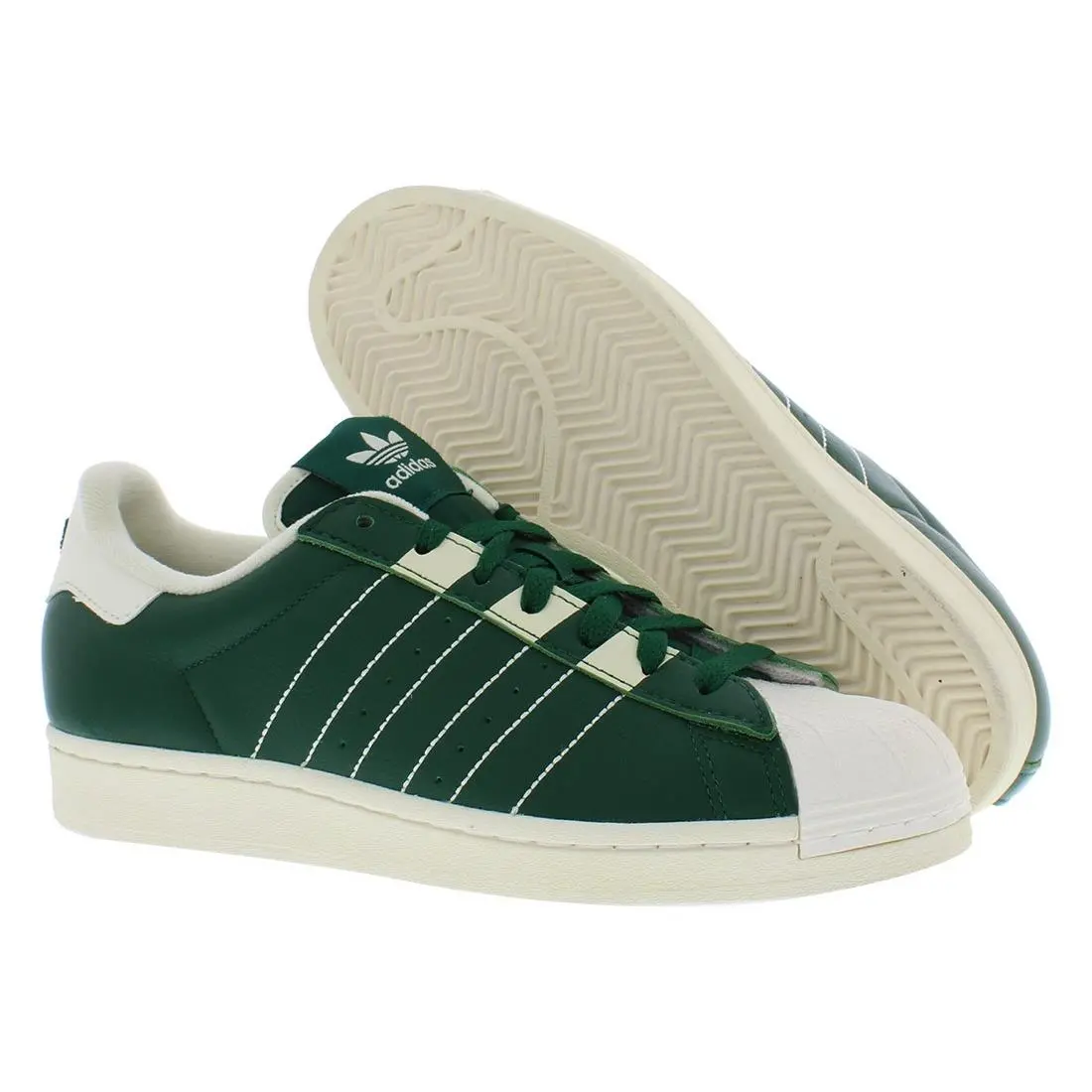 Adidas Superstar Leather Mens Shoes Size 12 Color: Dark Green/cream