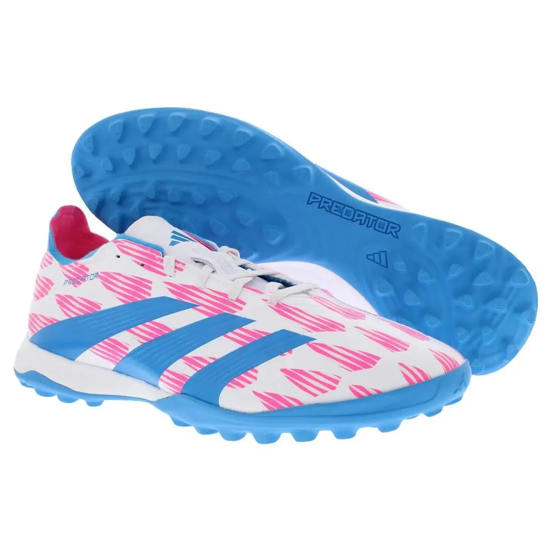 Adidas Predator League Turf Unisex Shoes Size 10.5 Color: White/blue/pink - White/Blue/Pink, Main: White