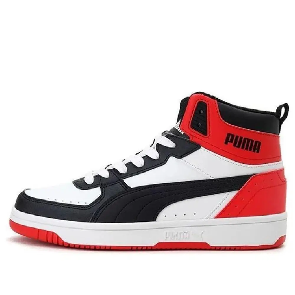 Big Kid`s Puma Rebound Joy Jr White-black-high Risk Red 374687 03