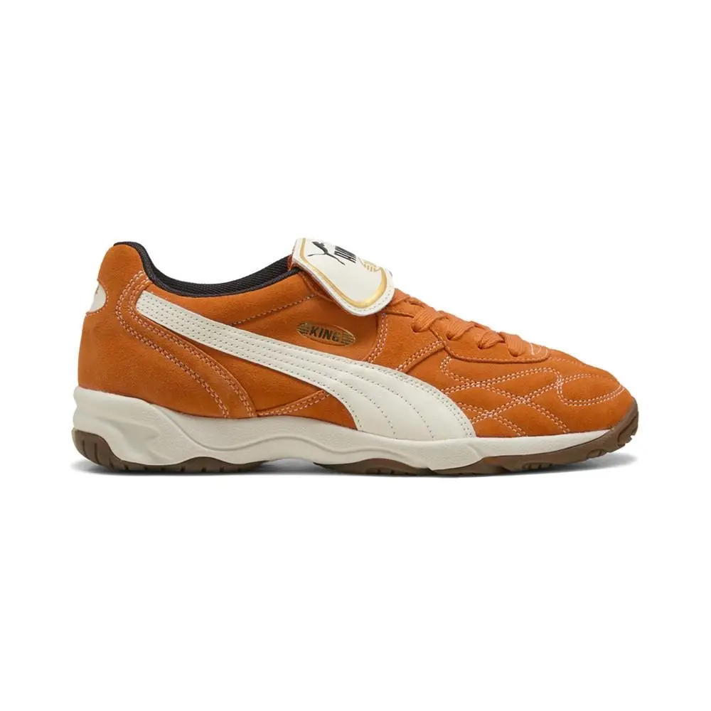 Puma King Indoor Royalty Lace Up Mens Orange Sneakers Casual Shoes 40168403