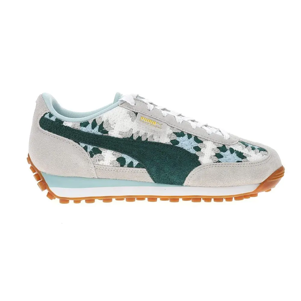 Puma Easy Rider Seaside Drills Embroidered Lace Up Womens Grey Sneakers Casual