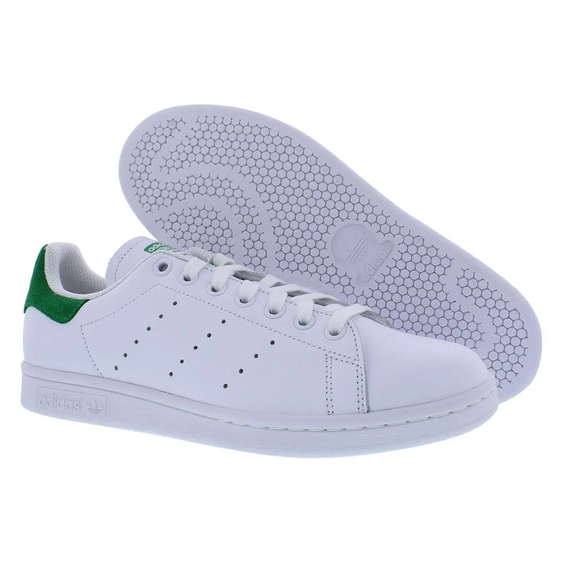Adidas Stan Smith Advantage Leather Mens Shoes Size 10 Color: Footwear - Footwear White/Footwear White/Green, Main: White