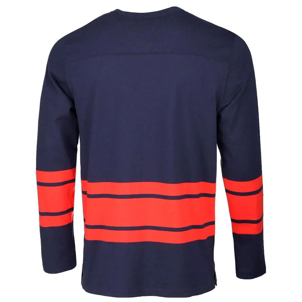 Puma clothing - PUMA  X Noah Striped VNeck Long Sleeve Hockey Jersey - 62819606 - Blue 3