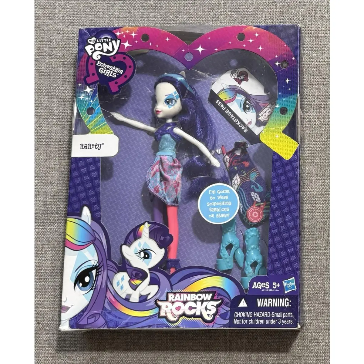 My Little Pony Equestria Girls Rainbow Rocks Rarity Rare 2014 Box - Free S H