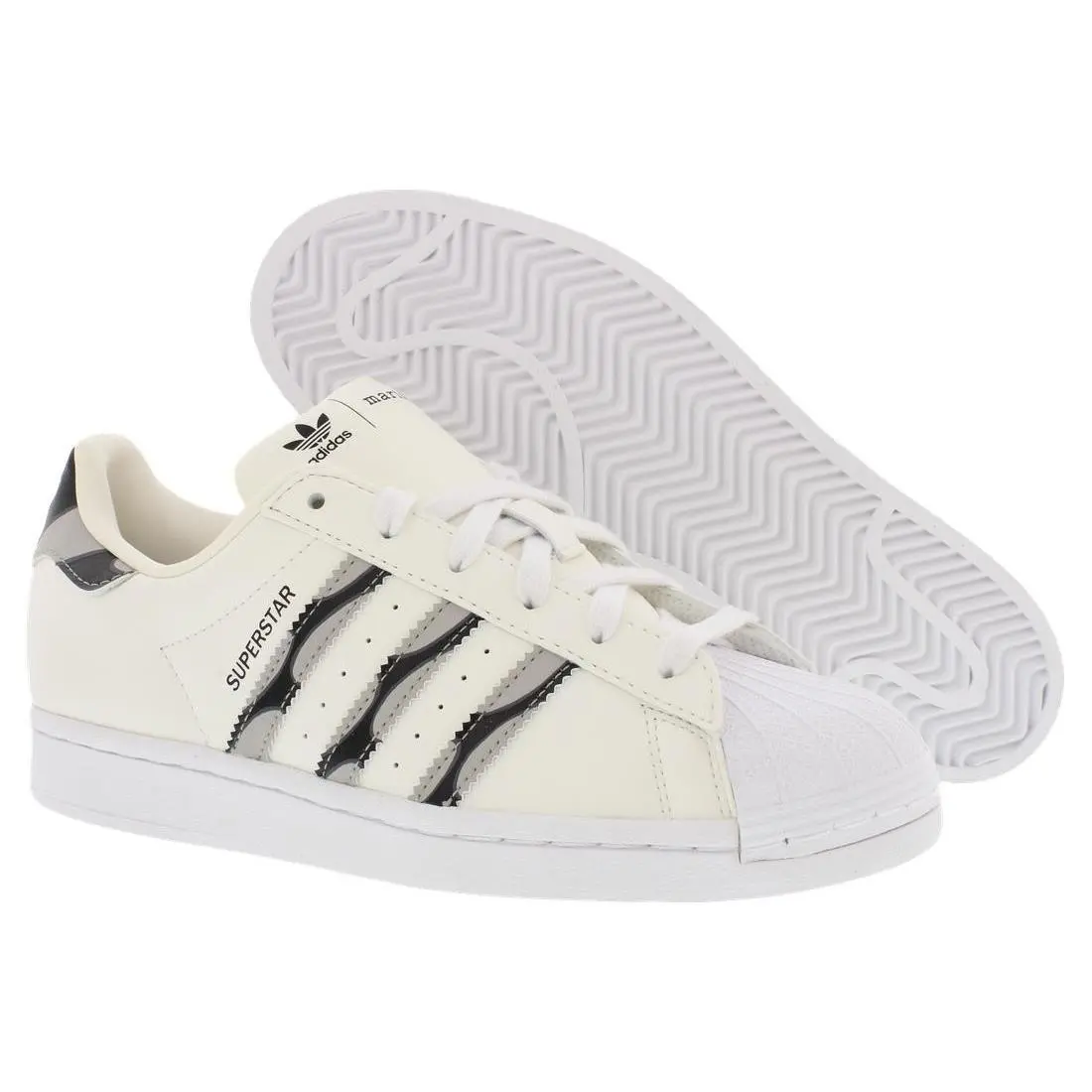 Adidas Superstar Leather Womens Shoes Size 6.5 Color: White/black/grey