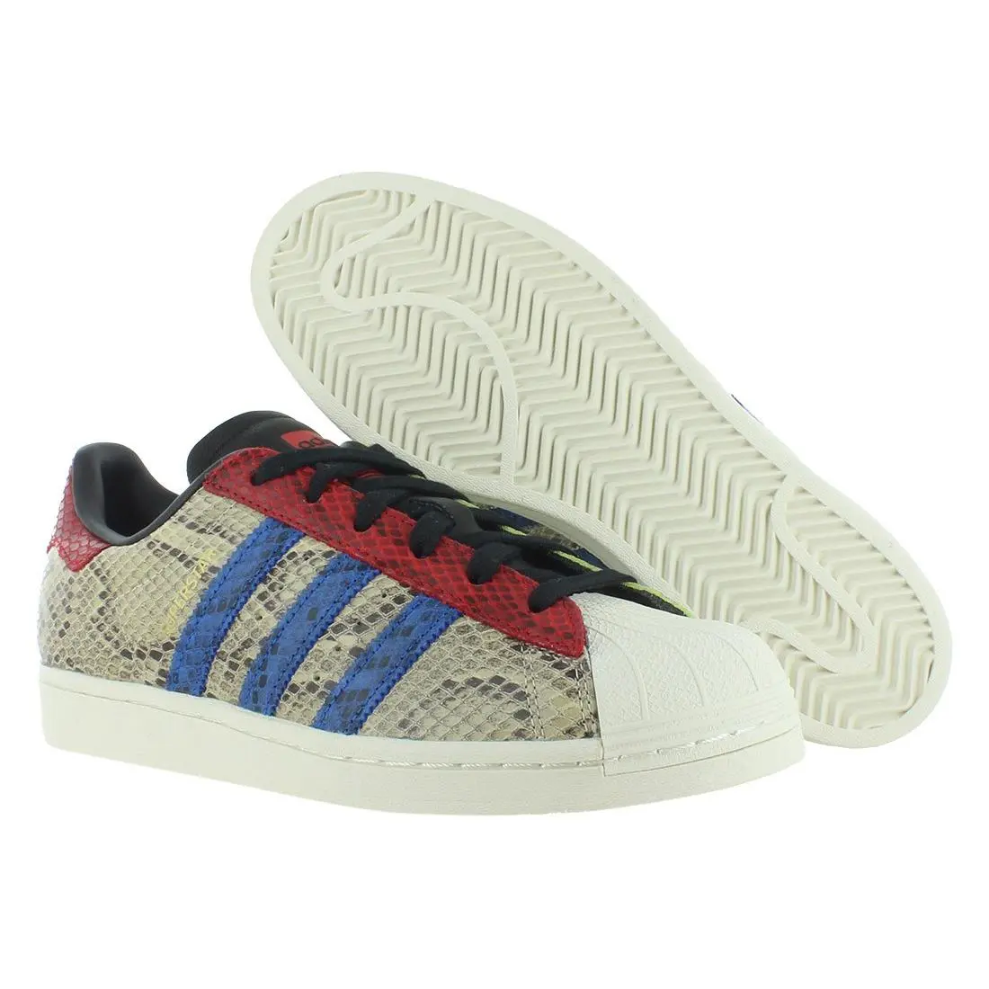Adidas Superstar Womens Shoes Size 7.5 Color: Core Black/glow Blue/off White